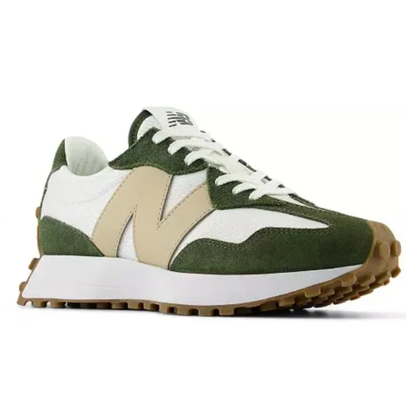 New Balance 327 RARE Womens Casual Sneakers Shoes White Green Tan size 6 - Picture 10 of 16